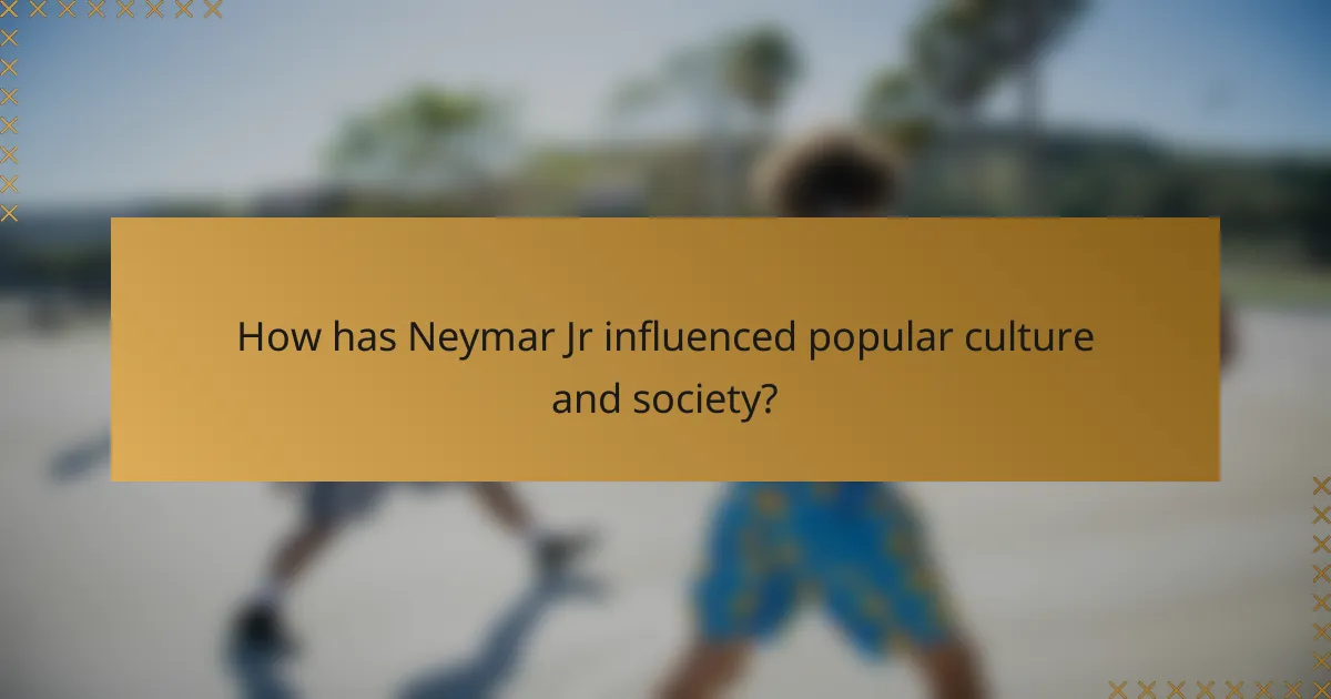 How has Neymar Jr influenced popular culture and society?
