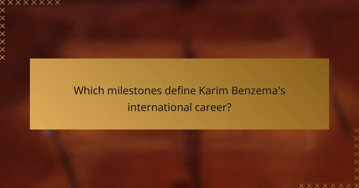 Which milestones define Karim Benzema's international career?